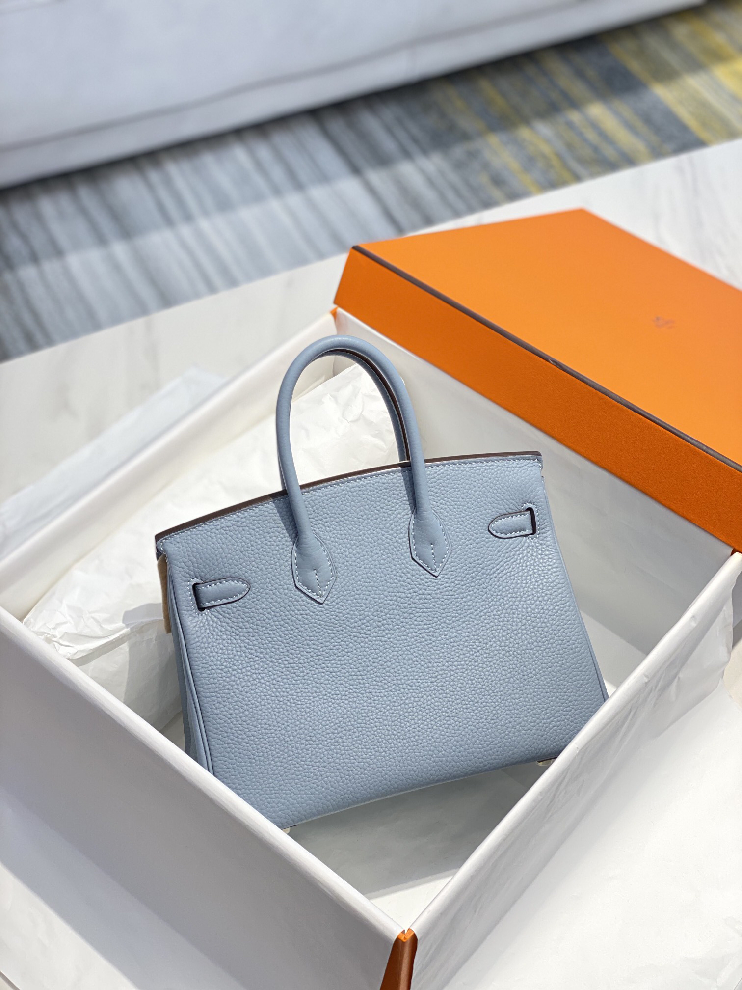 [TOP] HERMES Birkin Togo Leather 25cm - Bleu Lin & GHW - 711 Luxury
