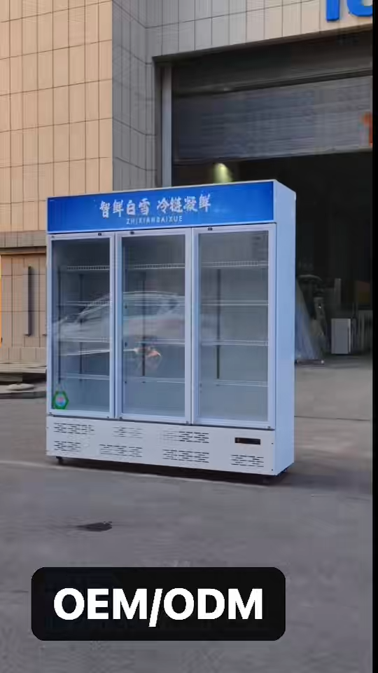 Three-door beverage cooler, display case, refrigerator--2.23CBM