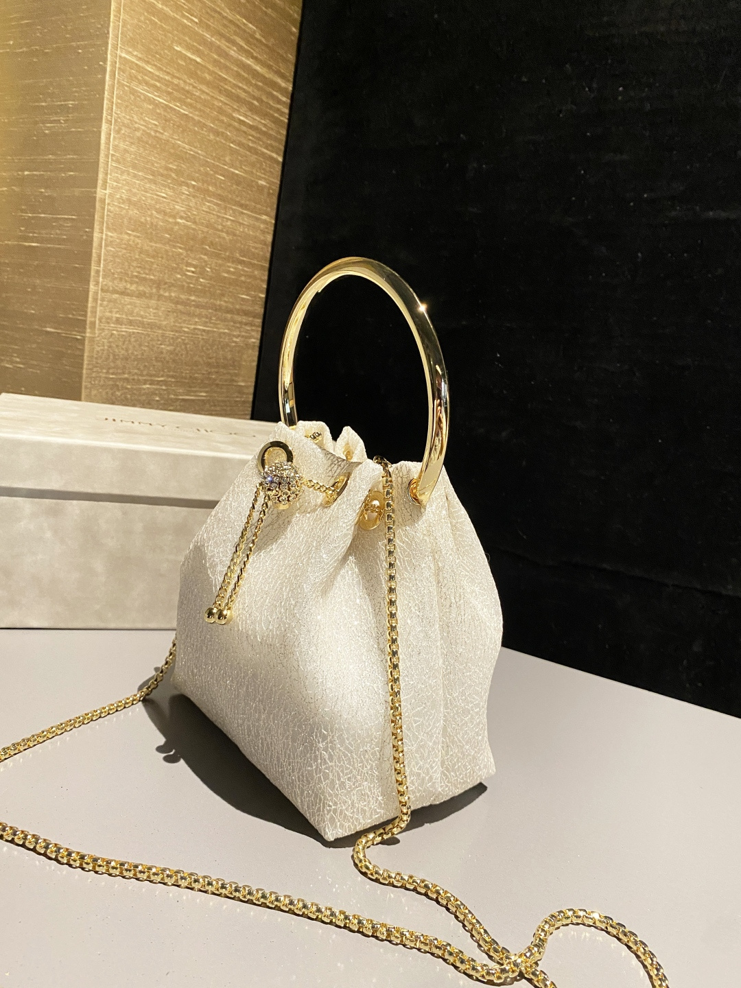 [TOP] JIMMY CHOO Bon Bon Bag 16x15x9.5cm - White - 711 Luxury