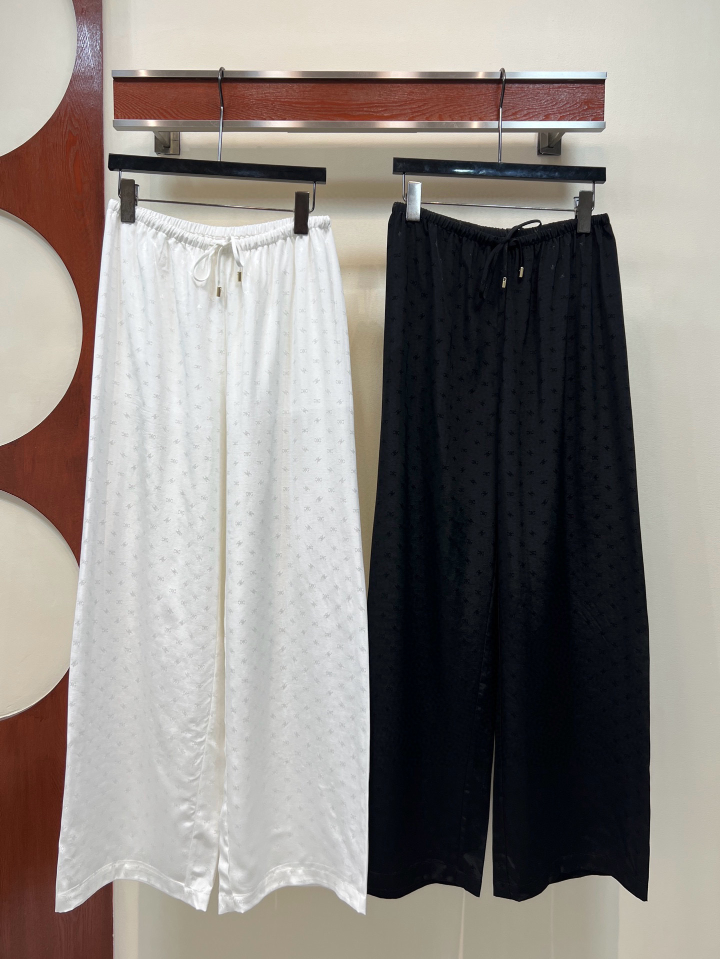 [TOP] CELINE Arc de Triomphe Embroidered Wide-Leg Pants