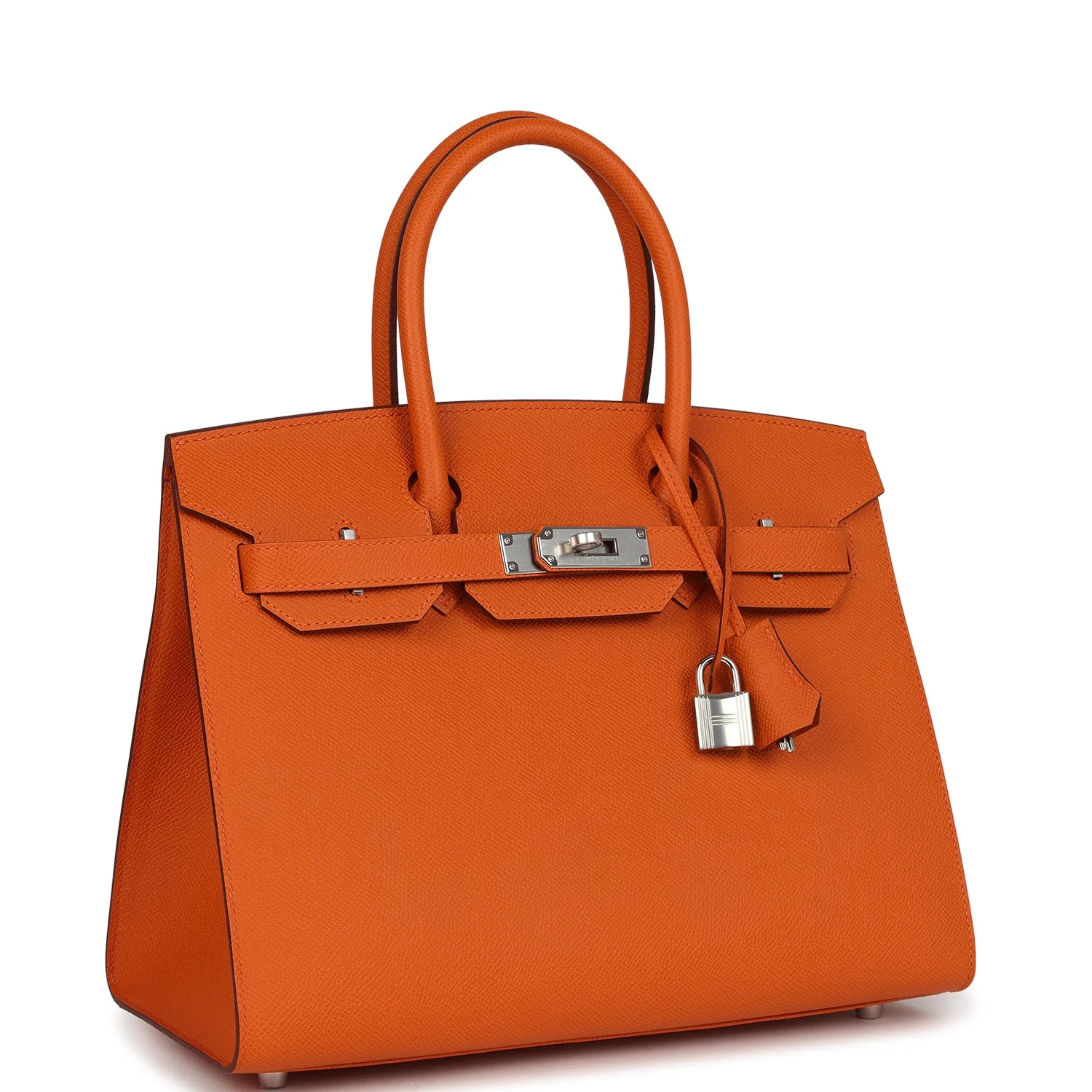 Hermes Birkin SellierOrange Epsom Palladium Hardware