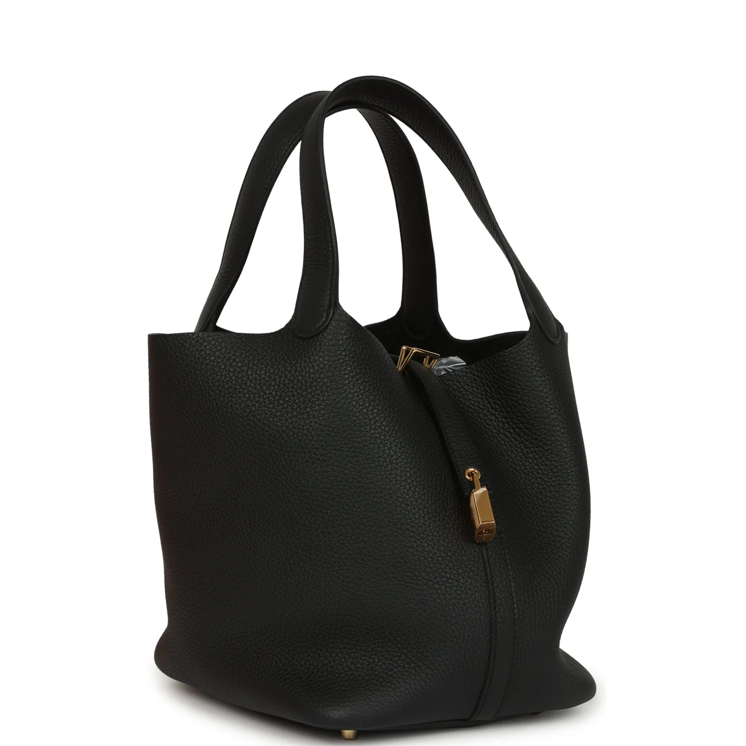 Hermes Picotin Lock  Black Clemence Gold Hardware