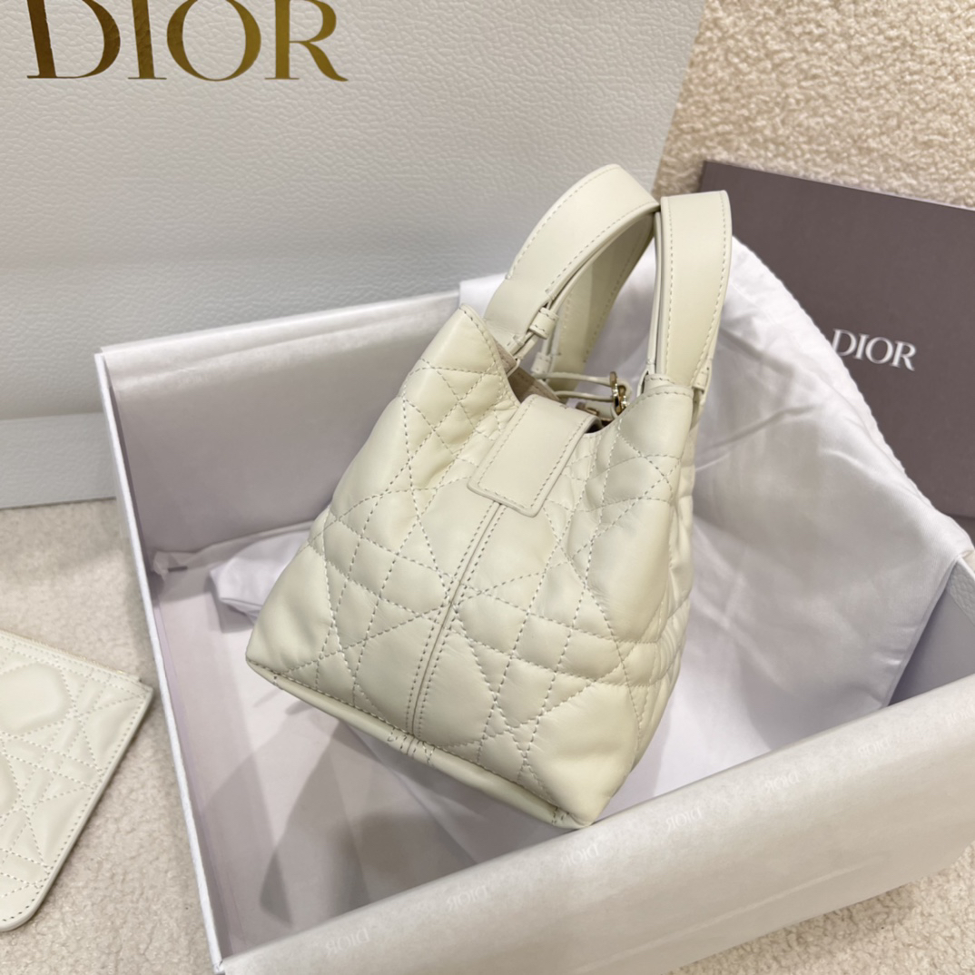 [TOP] Christian Dior Toujours Bag Calfskin 23*14*12cm - White