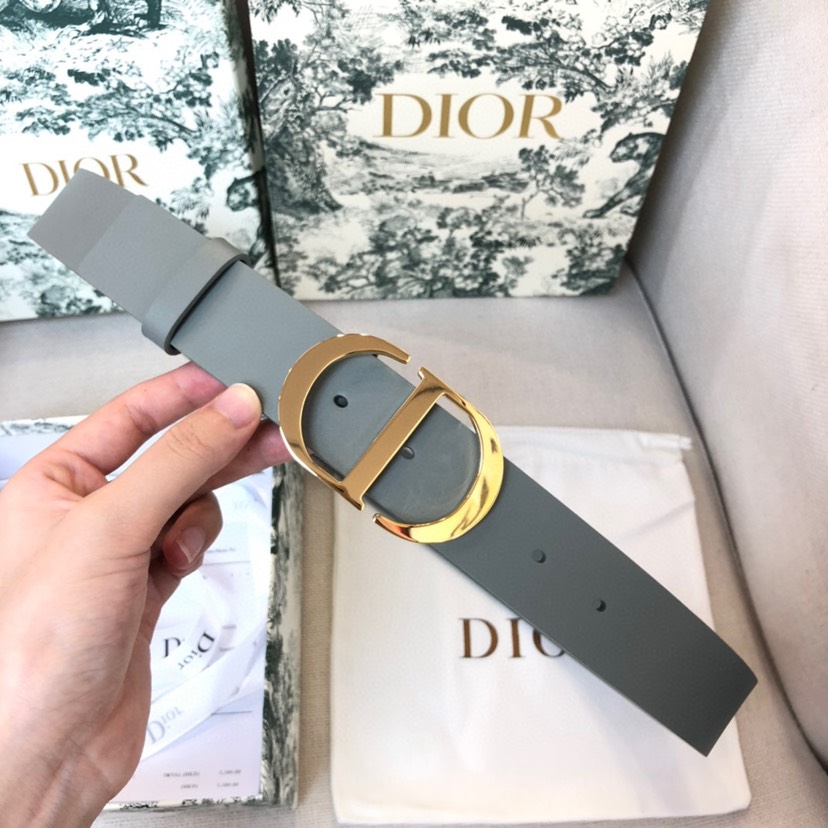 [TOP] Christian Dior Belt Cowhide 35mm - Gray - 711 Luxury