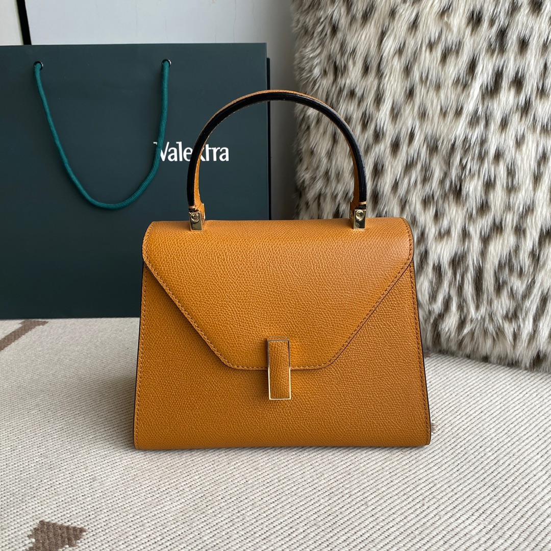 [TOP] VALEXTRA lside Bag 22x16.5x12cm - Caramel - 711 Luxury