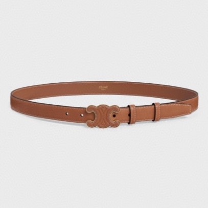 [TOP] CELINE Belt Calfskin 2.5cm - Brown - 711 Luxury