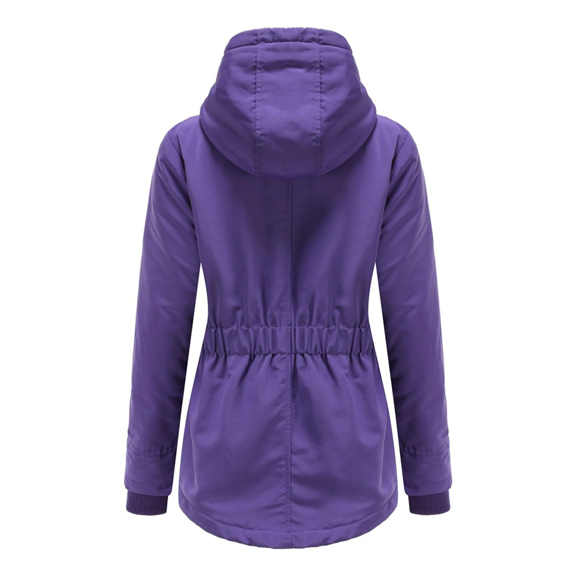 DGHM-JLMY 1/2 Pack Women's Windproof Waterproof Cotton Coats Fashion Warm Hooded Outerwear Solid Thick Fleece Jacket