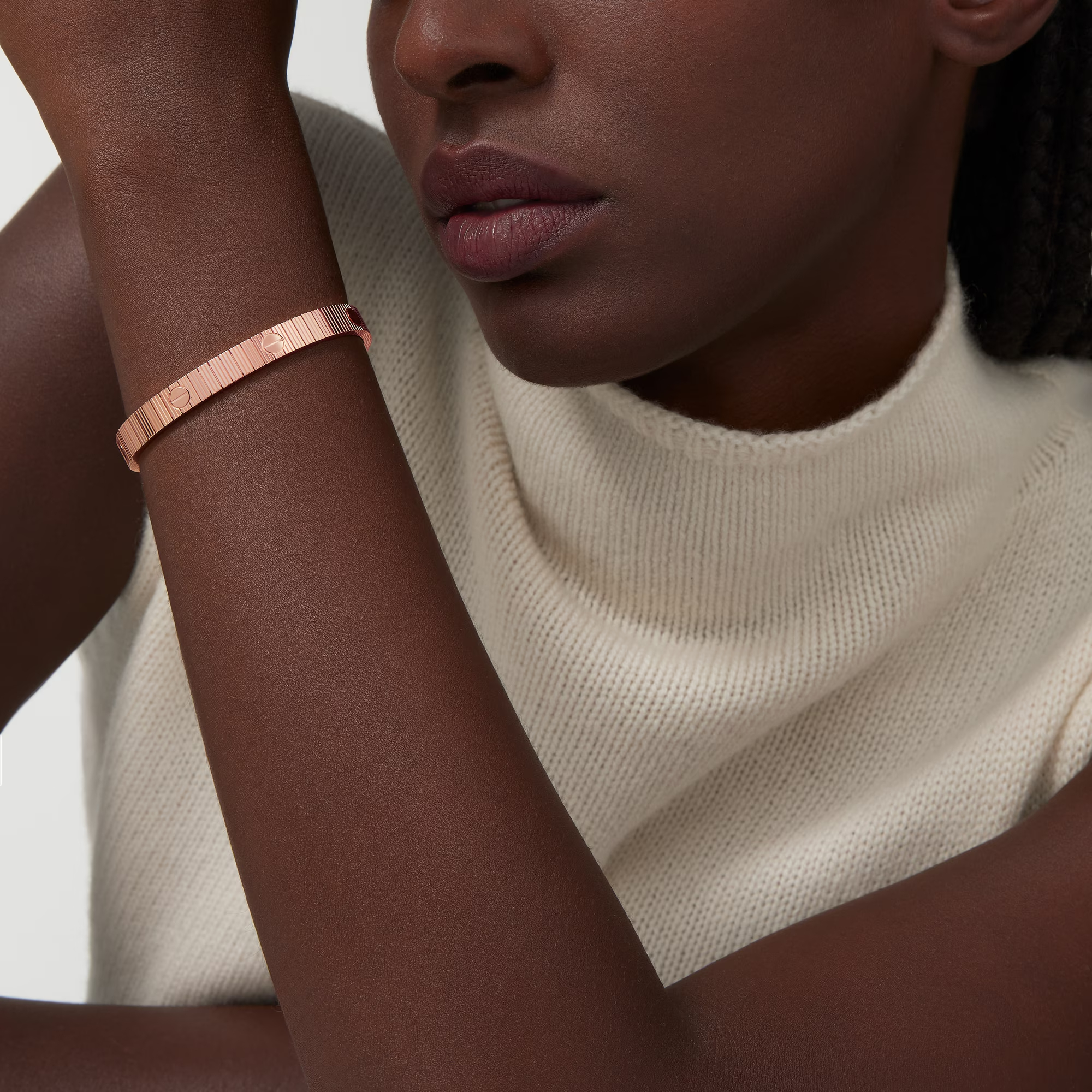 Carty Love Stripe Bracelet, Rose Gold, Flexible