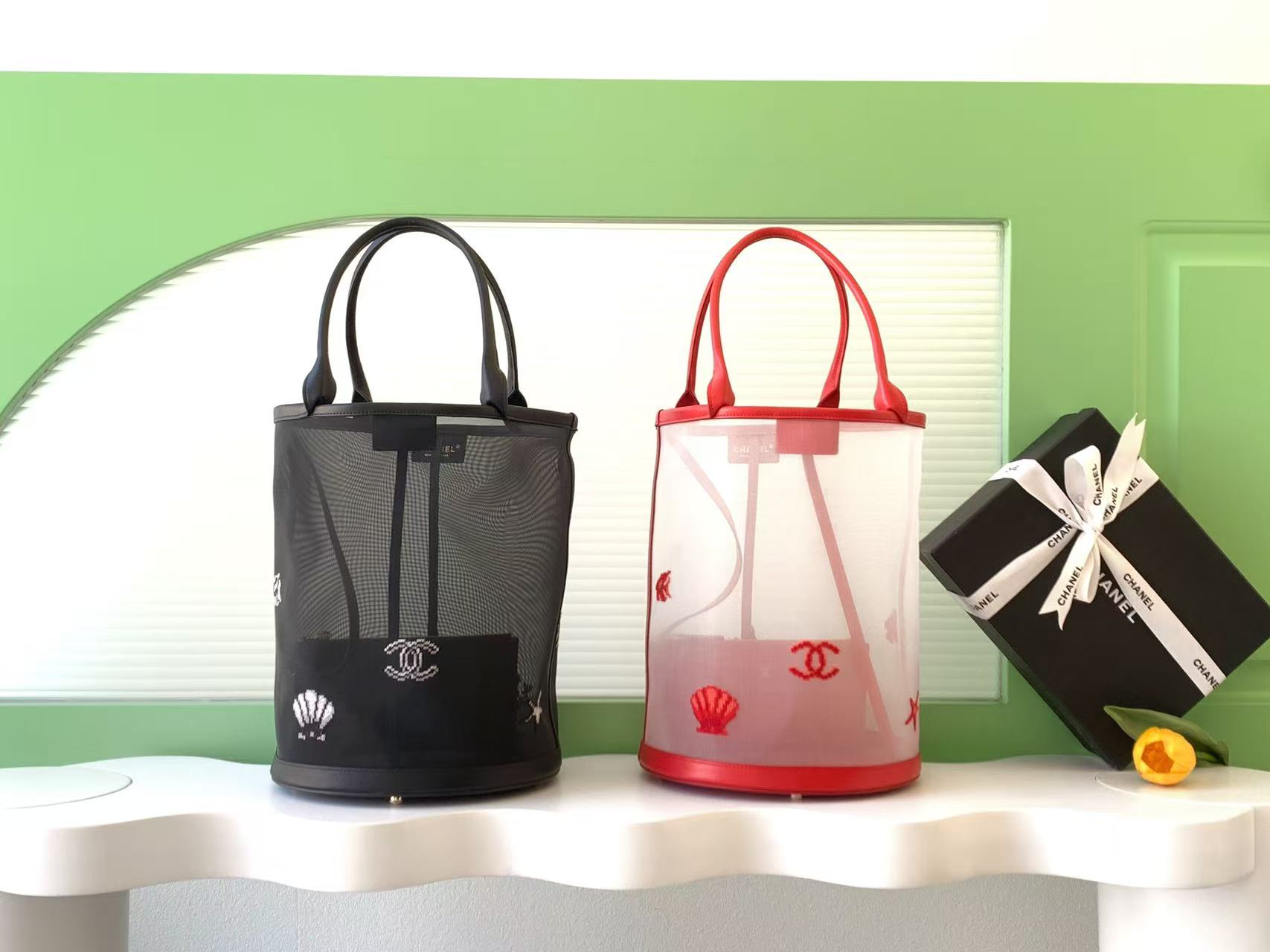 [TOP] CHANEL Net Fabric Handbag 31-24-23cm - 2 Colors - 711 Luxury