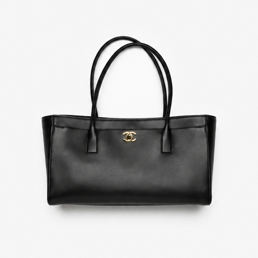 Chanel Small Shopping Bag Calfskin Gold-tone Metal #381318