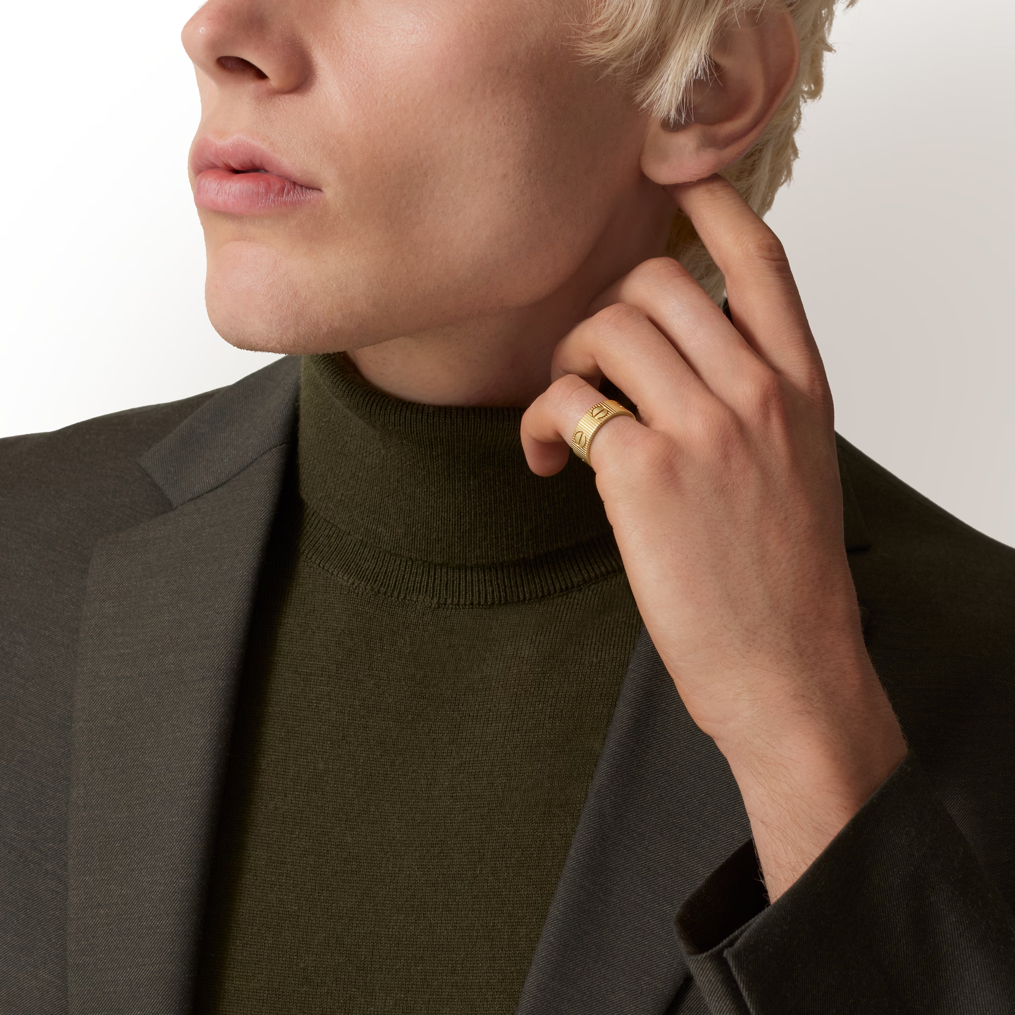 Carty Love Stripe Ring, Yellow Gold