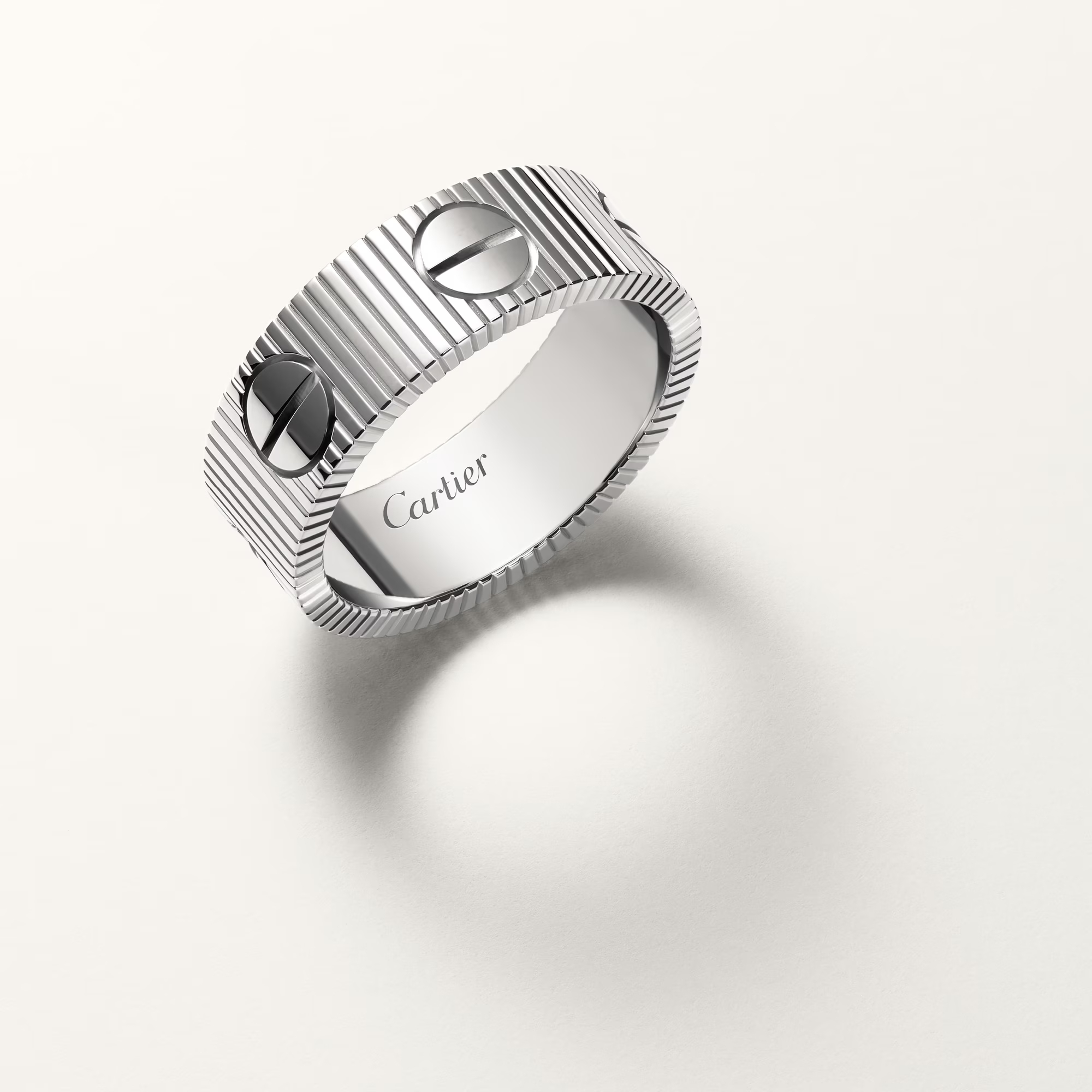 Carty Love Stripe Ring, White Gold