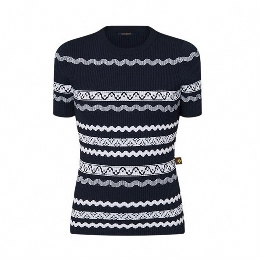 Louis Vuitton Clothing Louis Vuitton Scalloped Striped Sweater #394893 | Nigo Office