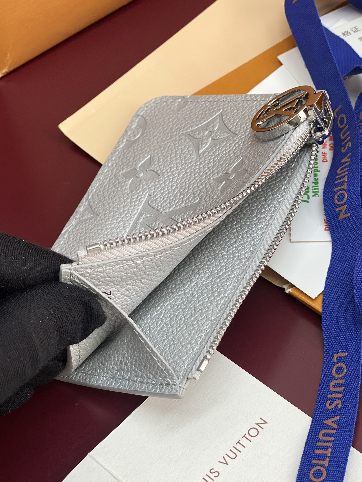 [TOP] Louis Vuitton LV Romy Card Holder 12x8x0.8cm - Pearl Silver