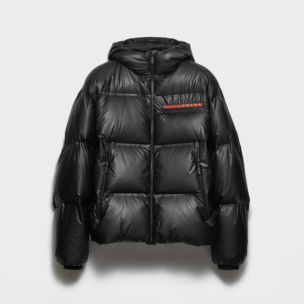 Prada black Clothing PRADA Black Medium-weight Technical Fabric Down Jacket #396609 | Nigo Office