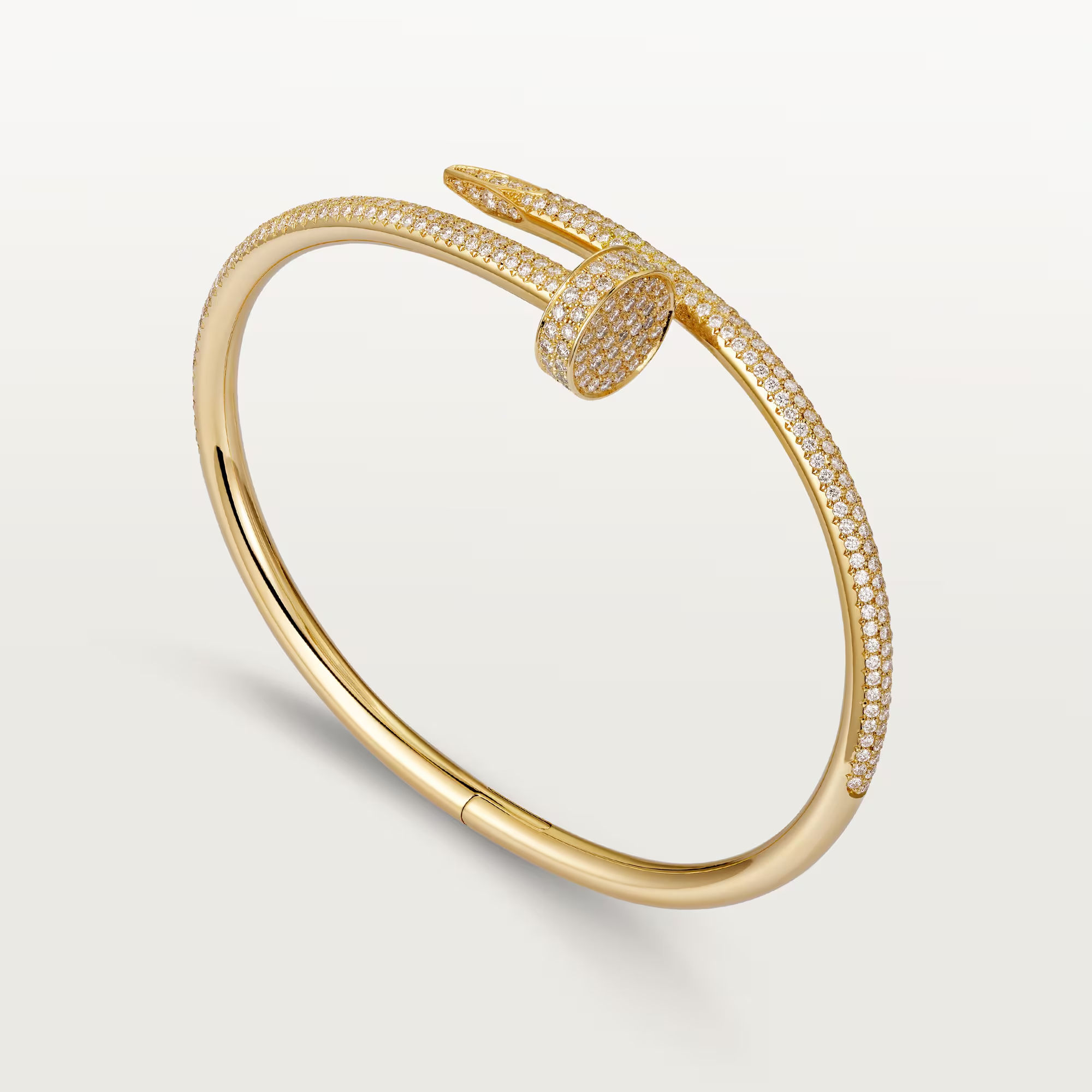 Carty Nails Solo Trace Bracelet, Yellow Gold ,Moissanite