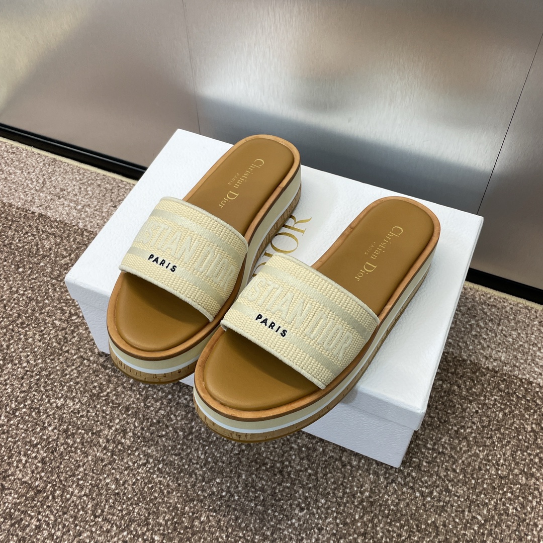 [TOP] Christian Dior IVIETA AY Slippers - Beige - 711 Luxury