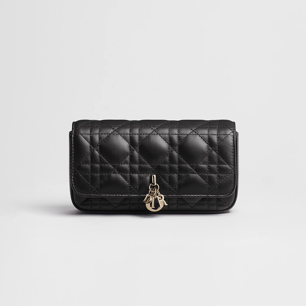 Dior black Bag DIOR My Dior Dior Talk Phone Pouch Black Cannage Lambskin #378269 | Nigo Office