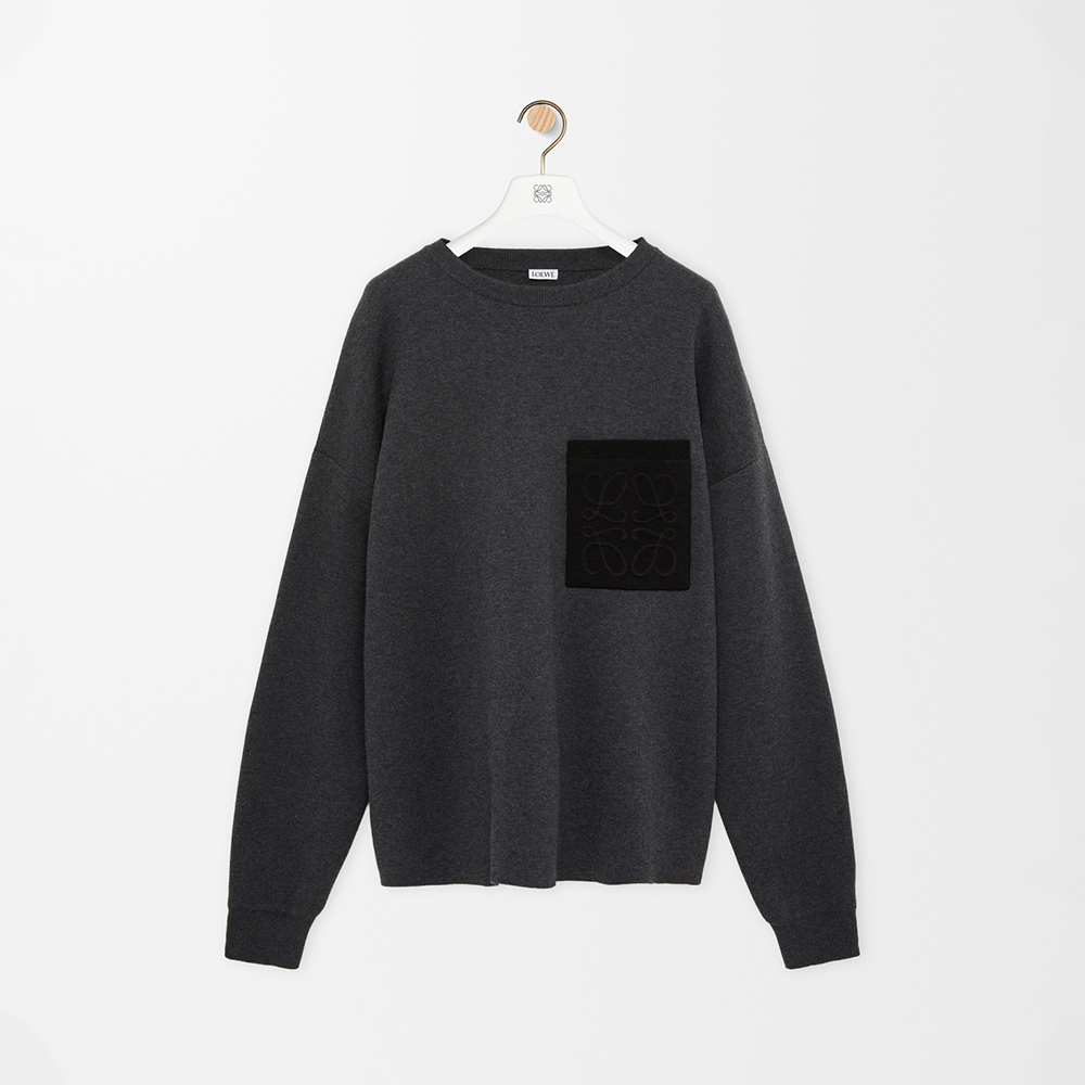 Loewe Clothing LOEWE Anagram Pocket Sweater in Cotton Blend #378109 | Nigo Office
