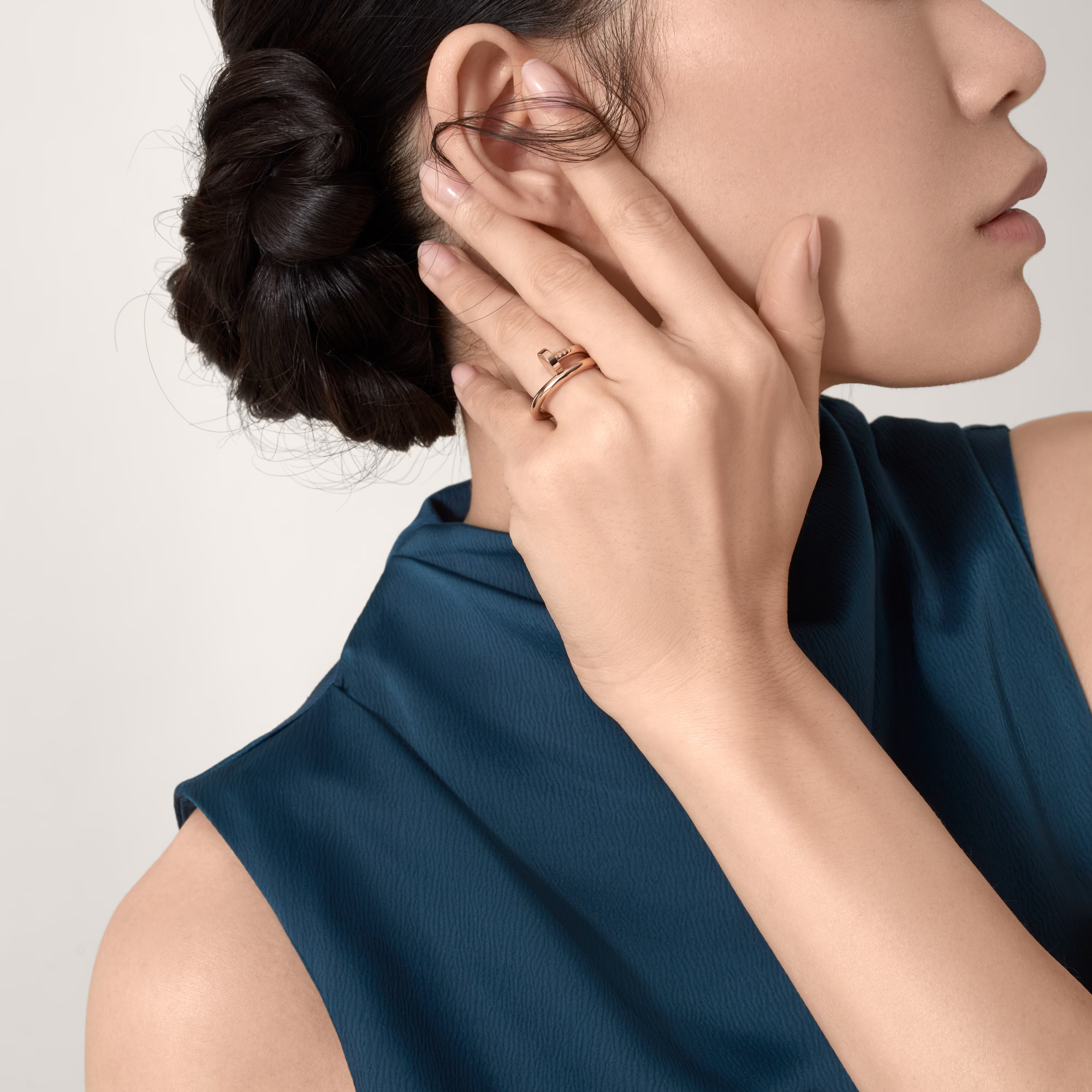 Carty Nails Solo Trace Ring, Rose Gold  ,Medium Model