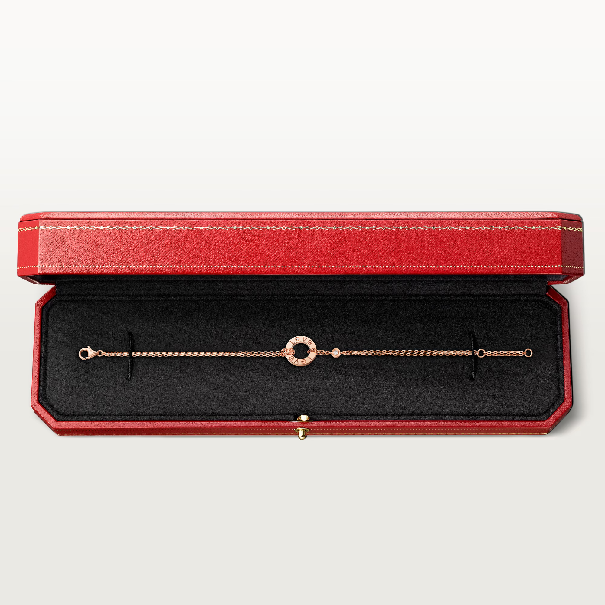 Carty Love Luna Loop Bracelet, Rose Gold, 2 Moissanite