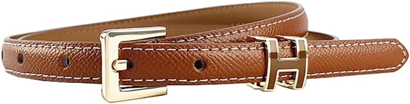 Yuangu Women Skinny Leather Belt Thin Waist Jeans Belt for Dress in Pin Buckle Belt