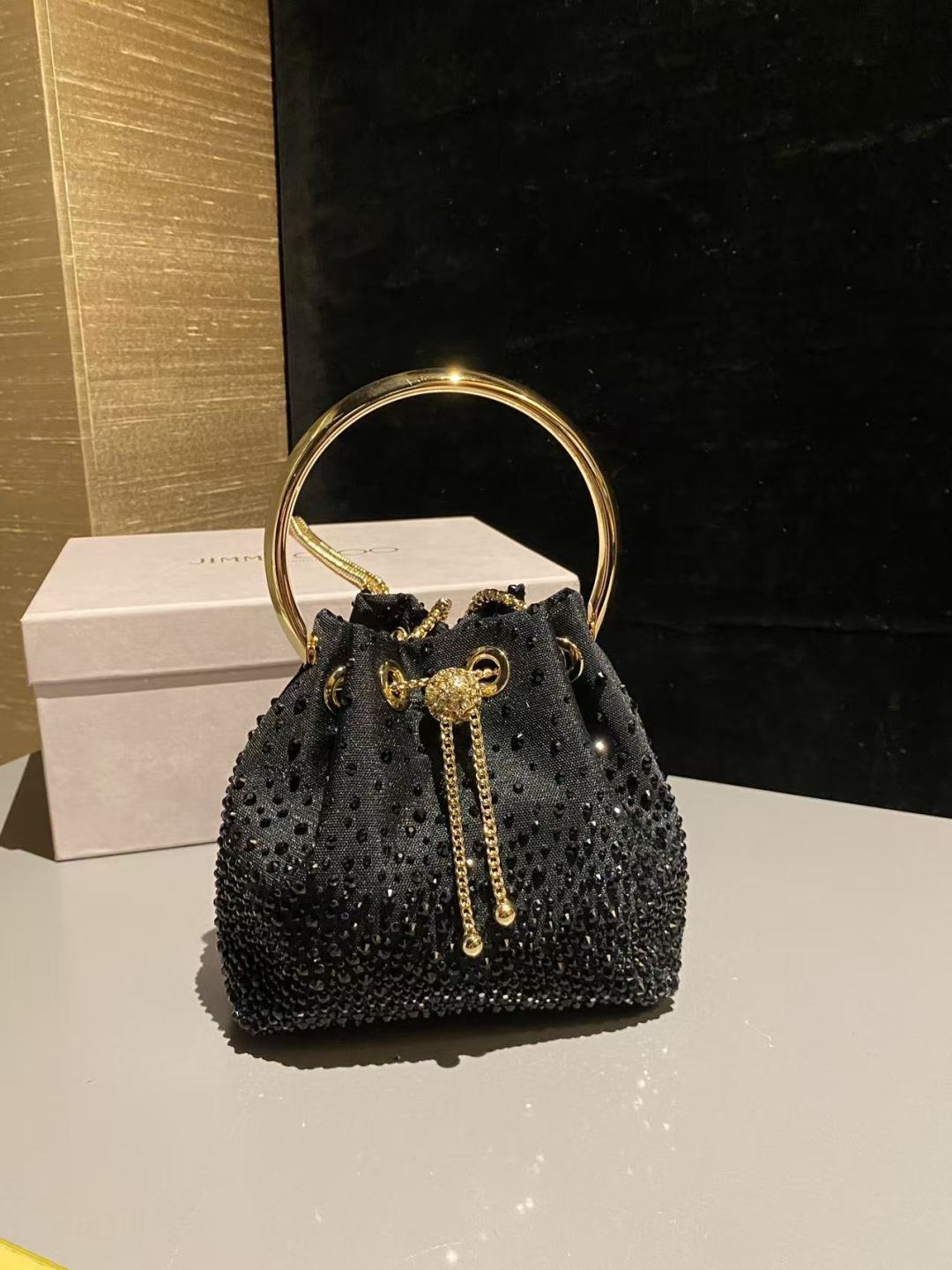 [TOP] JIMMY CHOO Bon Bon Bag 16x15x9.5cm - Black - 711 Luxury