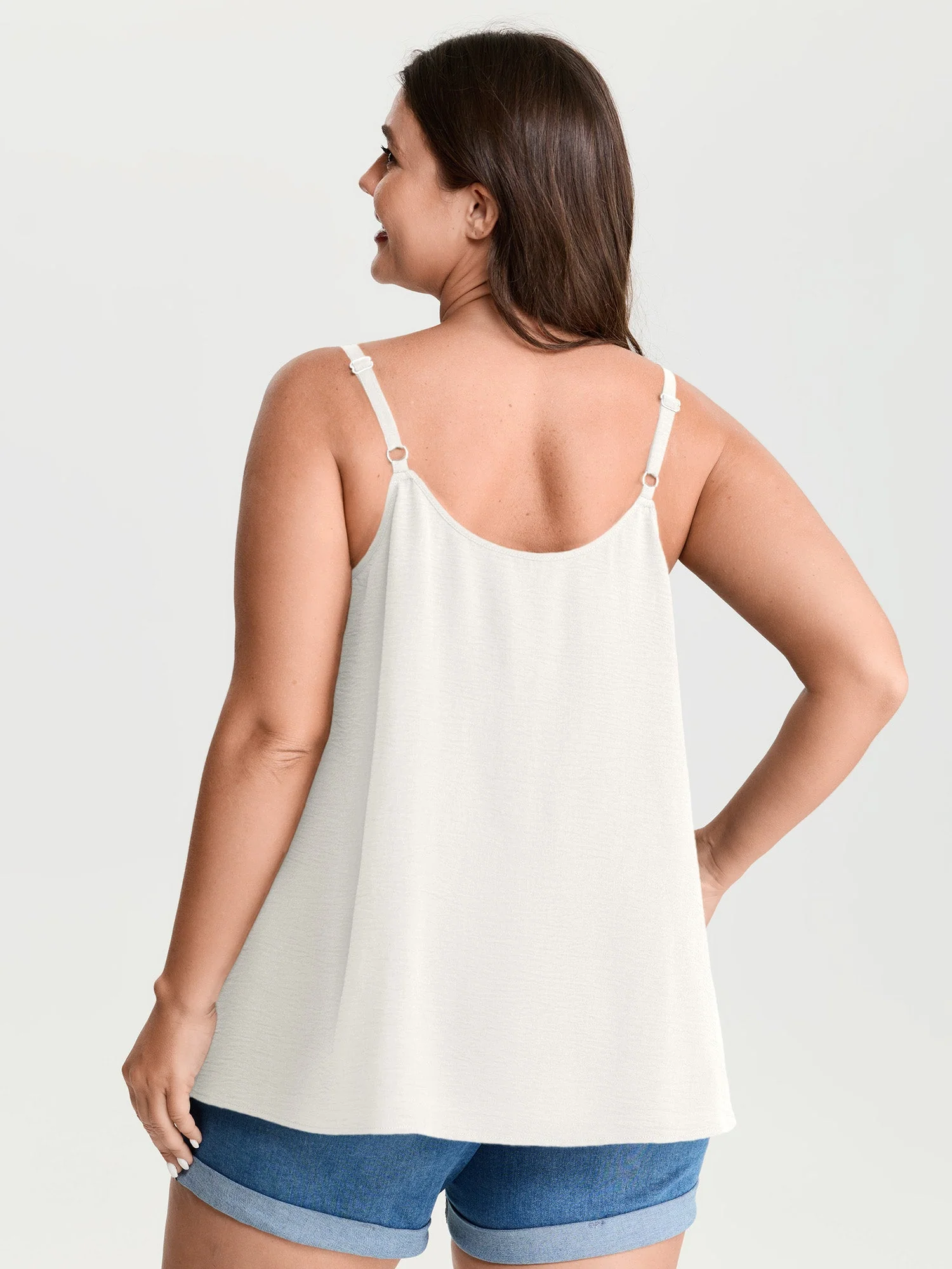 Pleated Flowy Plain Tank Top