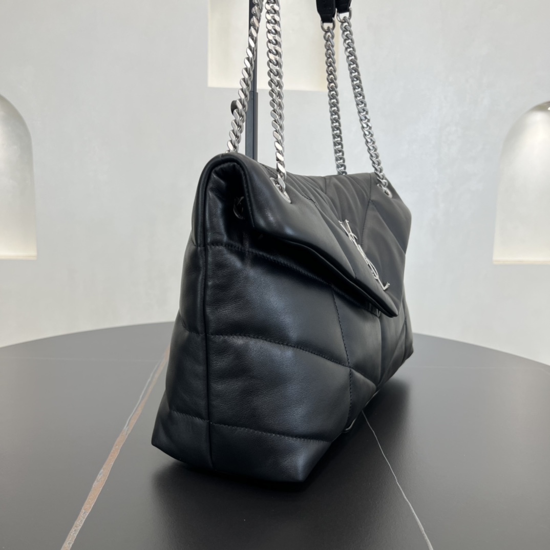 [TOP] Yves Saint Laurent YSL LouLou Bag 35x23x13.5cm - Black with SHW