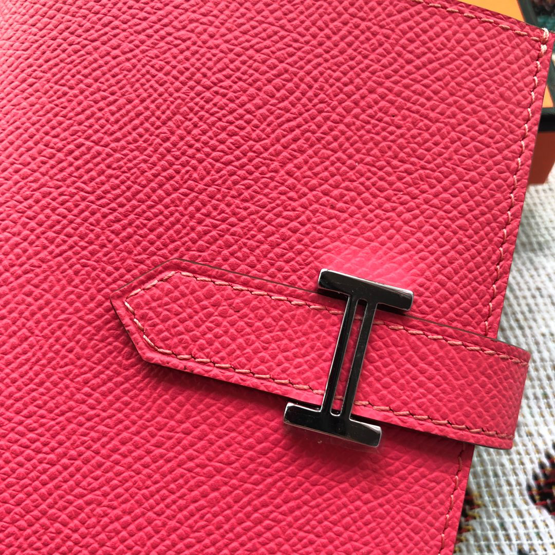 [TOP] HERMES Bearn Short Wallet Epsom 12cmx10cm - Rose Lipsur
