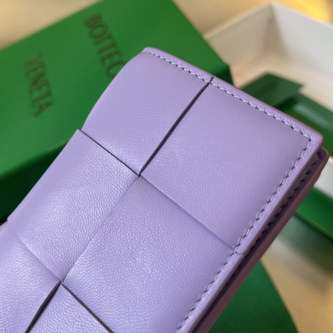 [TOP] Bottega Veneta BV Folding Slim Business Card Holder 12.5x7.5 cm - Purple - 711 Luxury