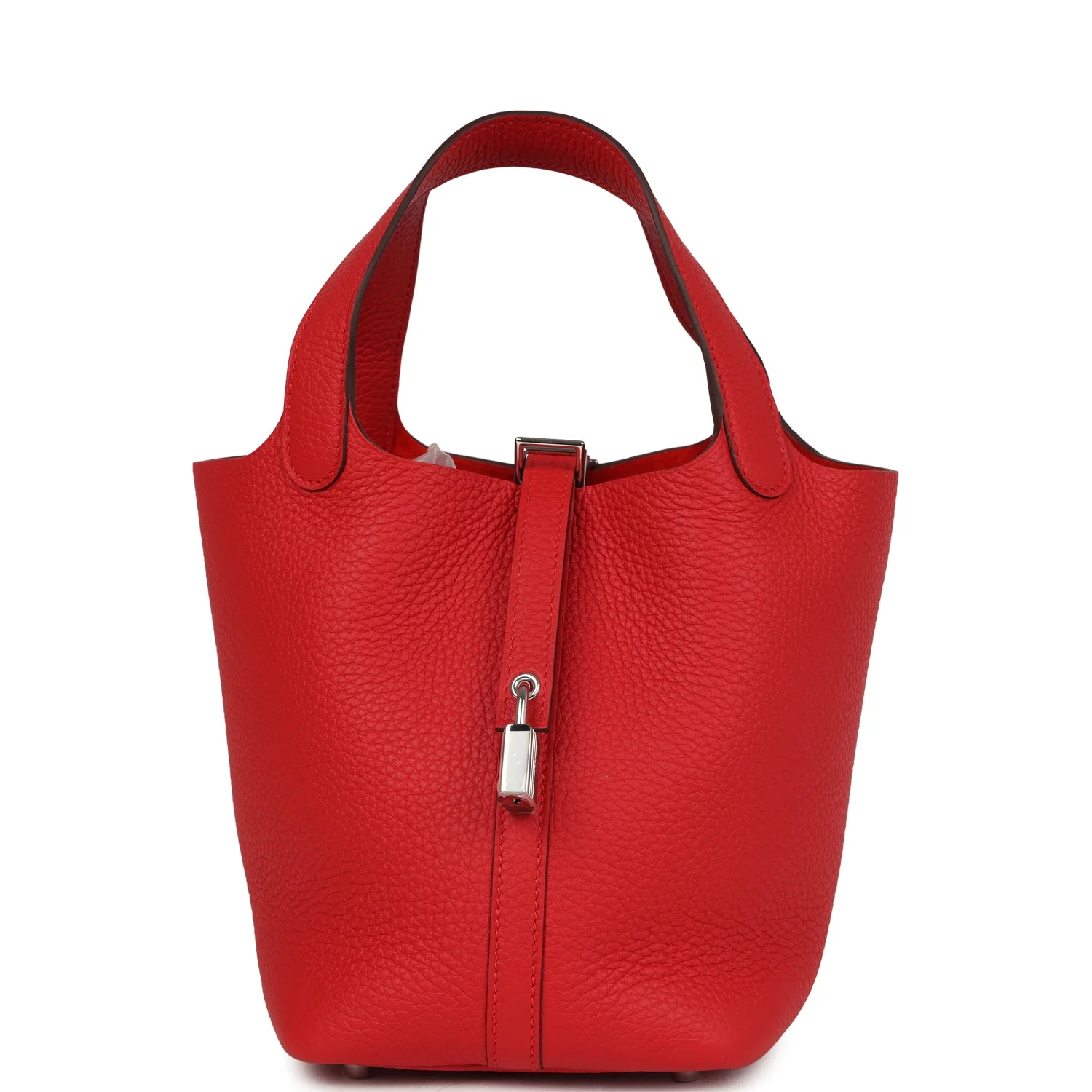Hermes Picotin Lock  Rouge Radieux Clemence Palladium Hardware