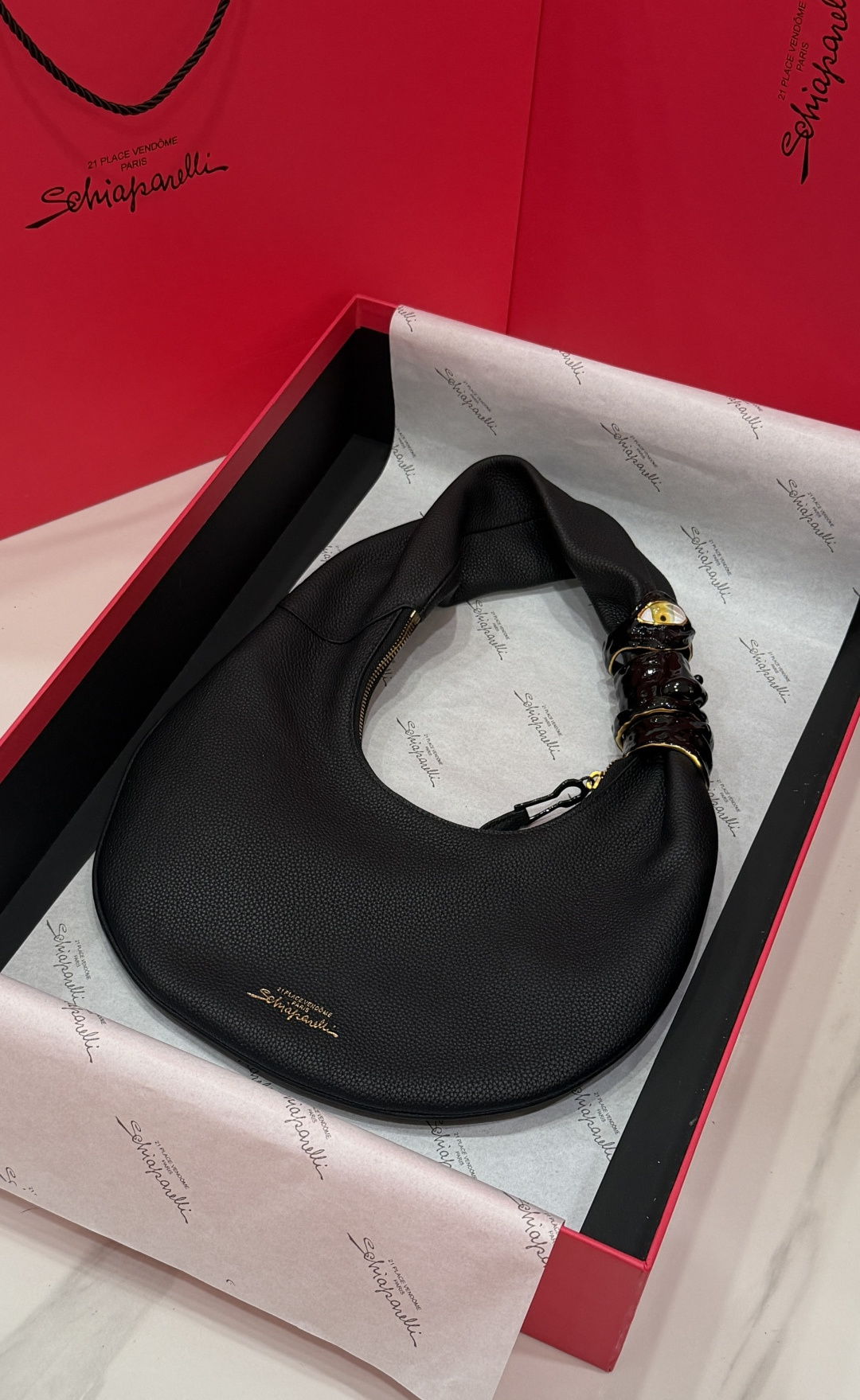 [TOP] Schiaparelli Soufflé Bag 29x40x7cm - Black - 711 Luxury