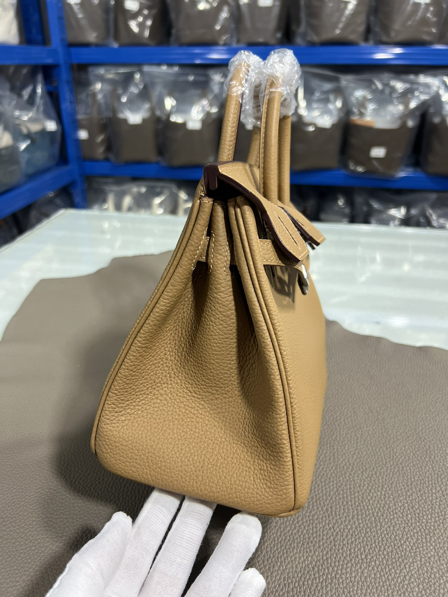 [TOP] HERMES Birkin Togo Leather 25cm - Chai & SHW