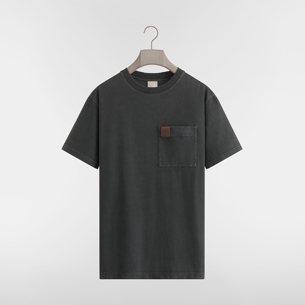 DIOR  T-Shirt with Pocket Relaxed Fit Gray Cotton Jersey #378392