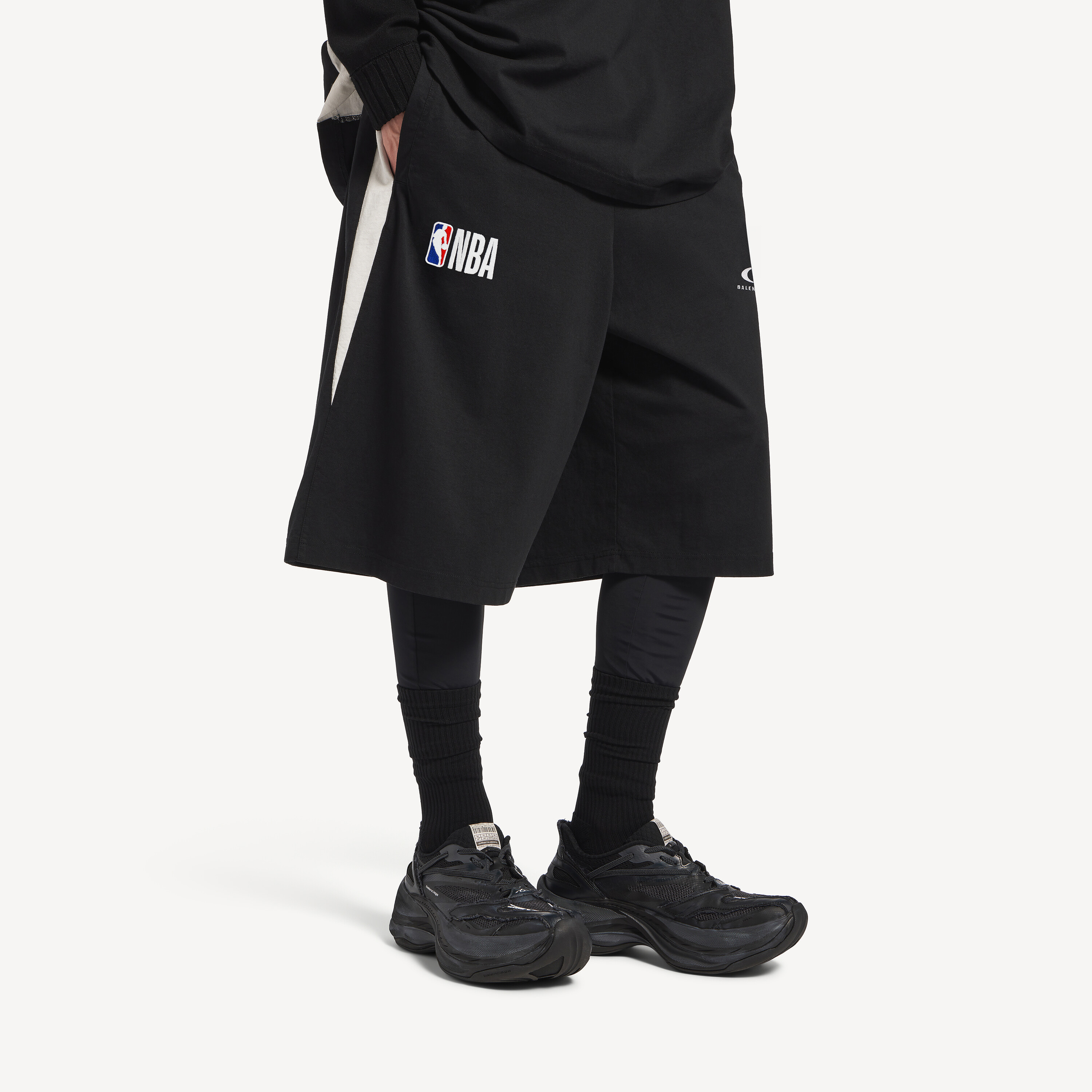 Balenciaga black Clothing Balenciaga Men's Balenciaga Nba Collaboration Tracksuit Shorts in Black White View 2 | Nigo Office