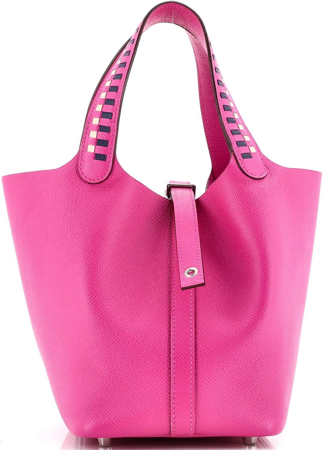 Hermès, Pre-Loved Picotin Lock Bag Tressage Epsom PM, Tressage - Magnolia/Bleu Saphir/Craie