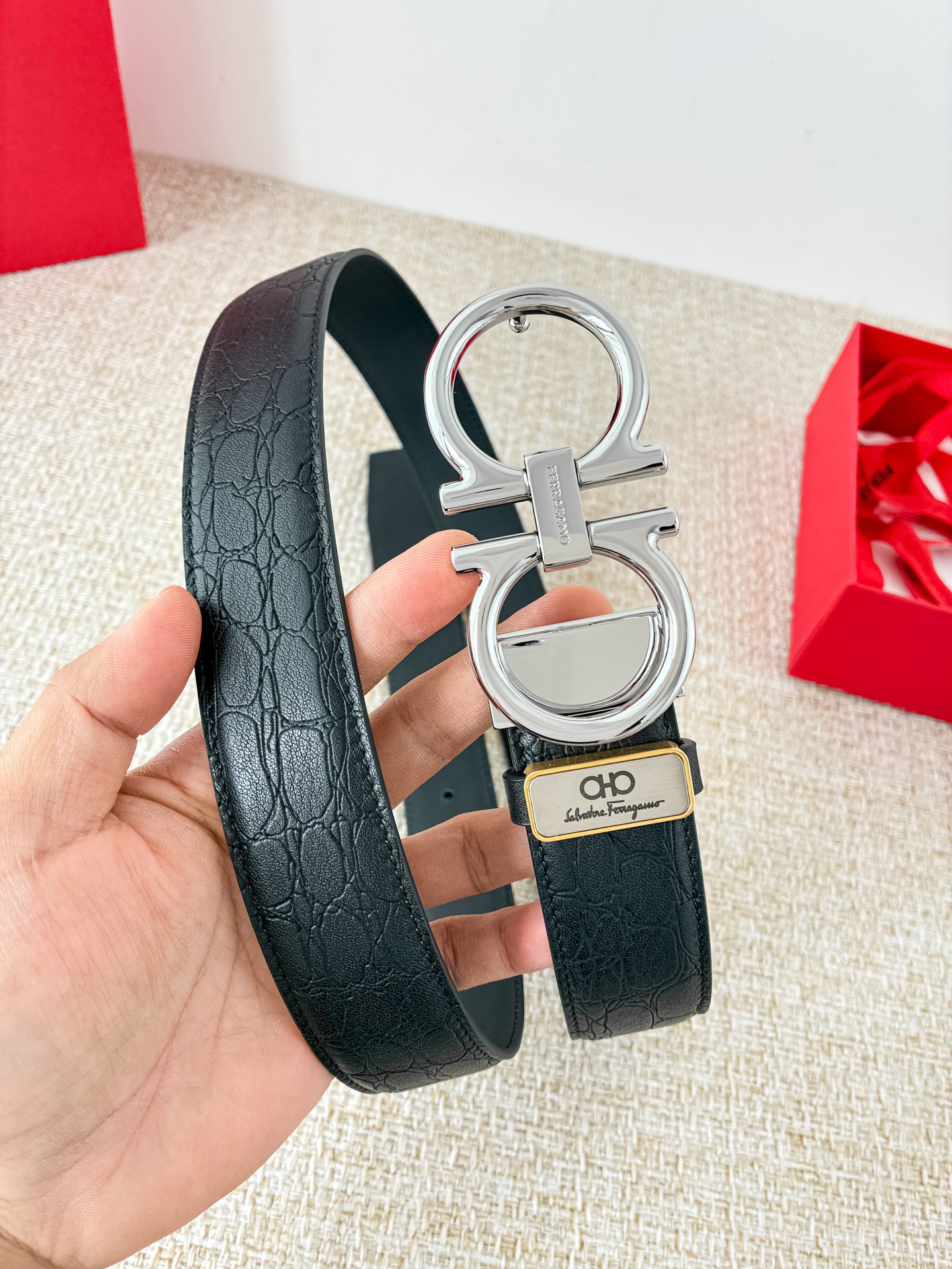 [TOP] Ferragamo Men's Belt 3.5cm - Black - 711 Luxury