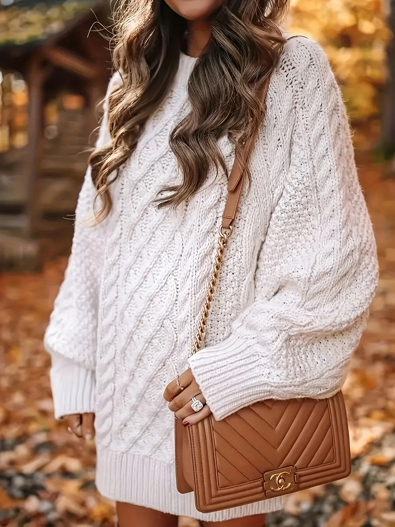 （ In stock）Women Round Neck Hip-pack Versatile Knitted Casual Dress