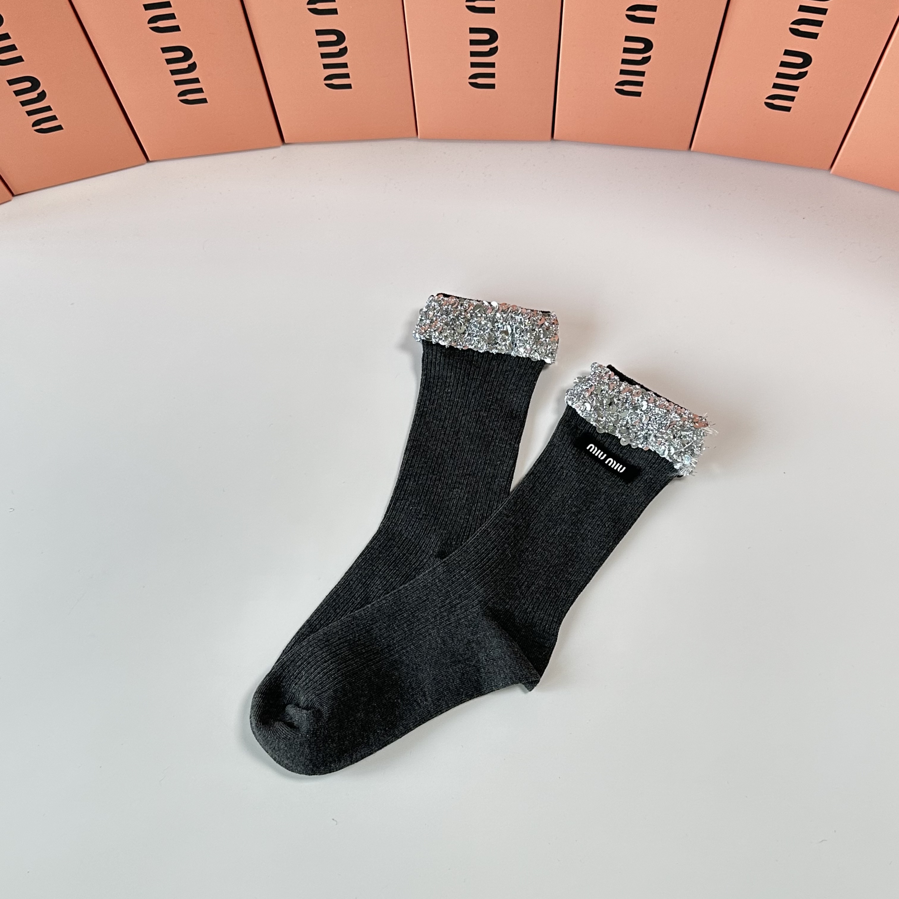 Designer Accessory MiuMiu Accessories Pile Socks #393352 View 2 | Nigo Office