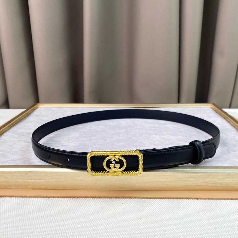 [TOP] GUCCI GG Belt 2.0cm - Black - 711 Luxury