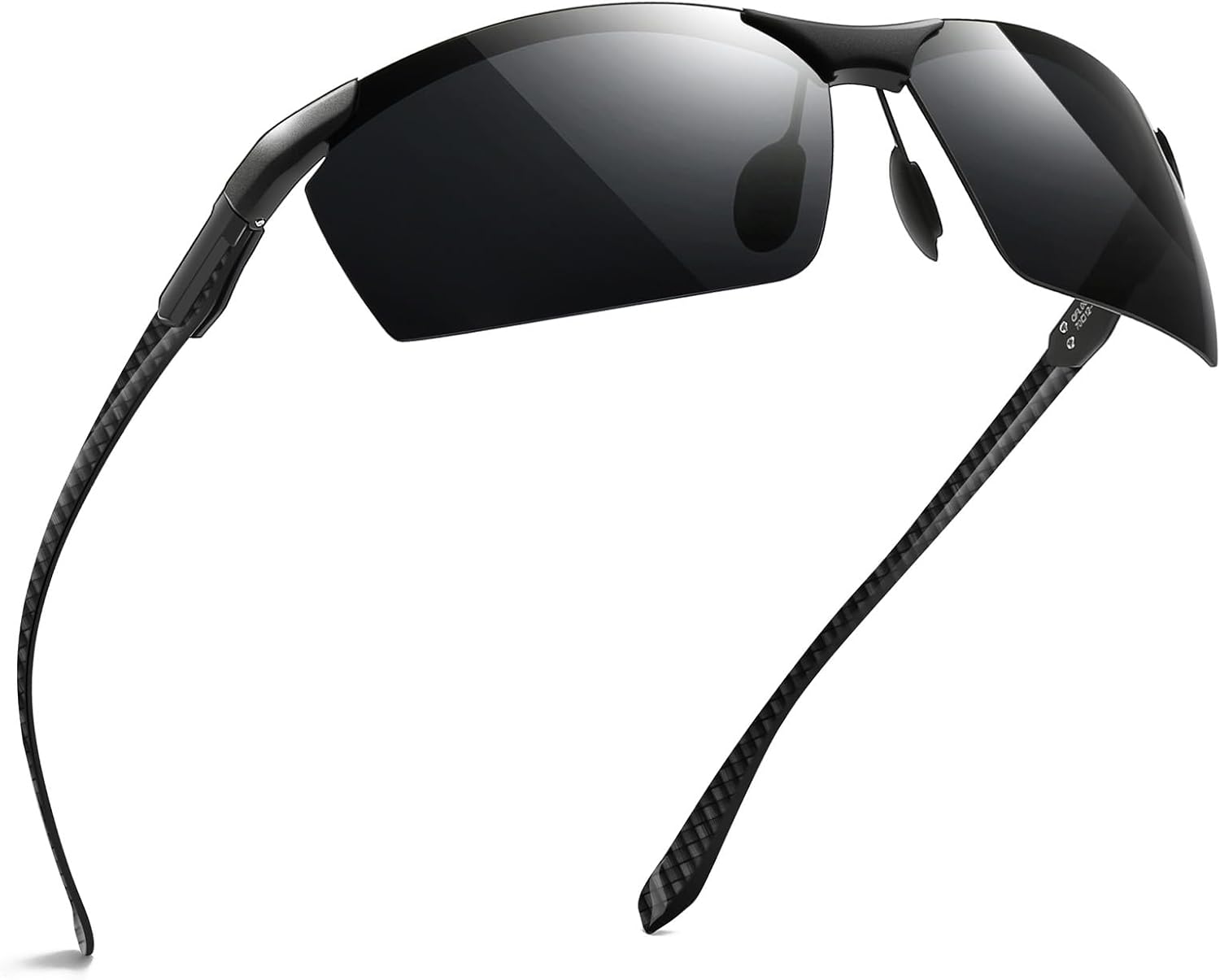 SUNGAIT Carbon Fiber Sunglasses Men Sports Rimless Polarized Shades for Driving Fishing Running Gifts Eye Protection