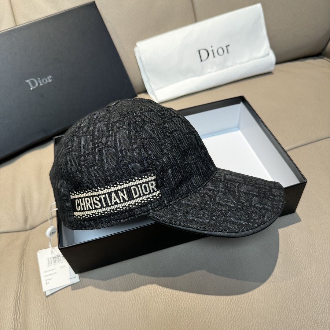 [TOP] Christian Dior Baseball Hat - Black - 711 Luxury