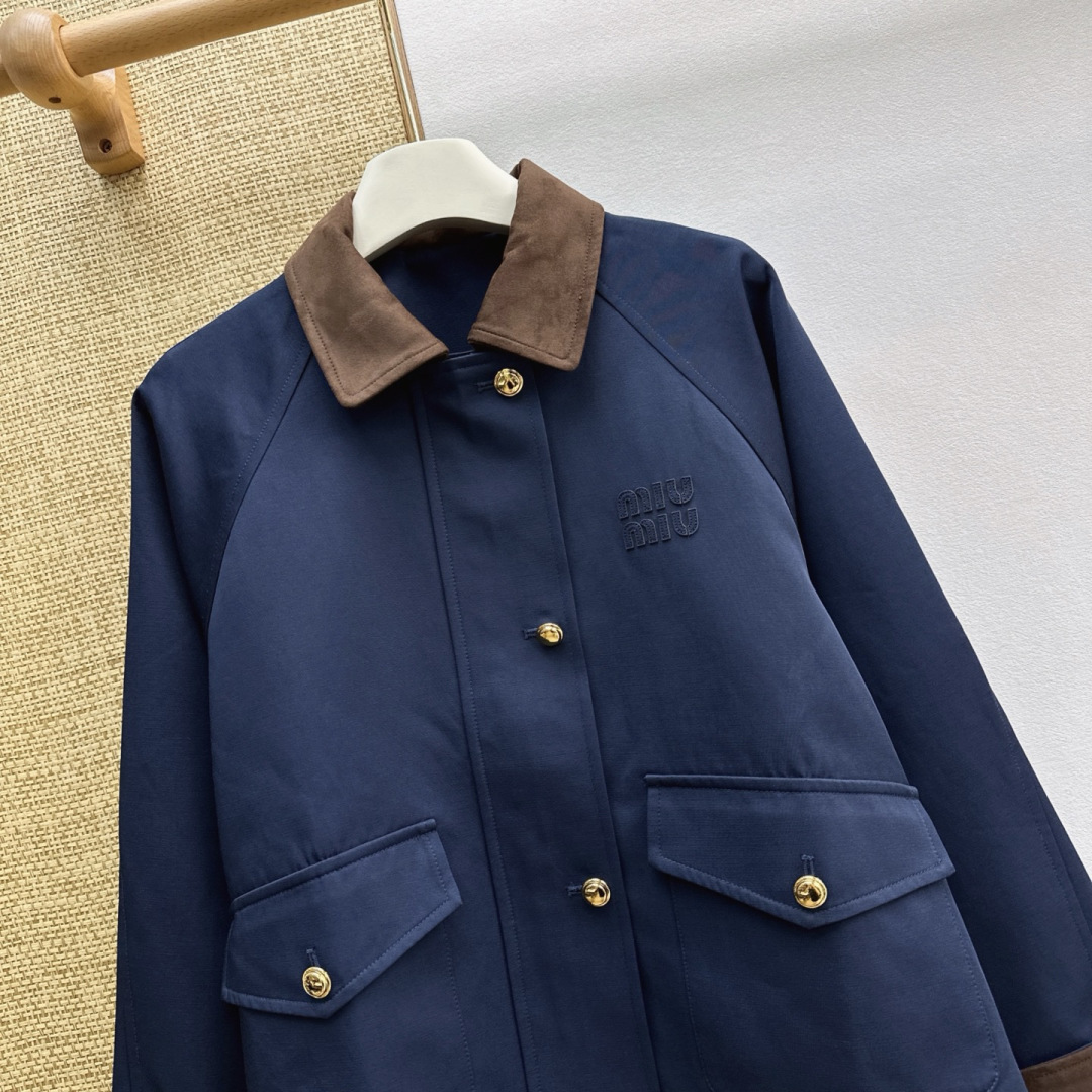 [TOP] Miu Miu Jacket - Navy Blue - 711 Luxury