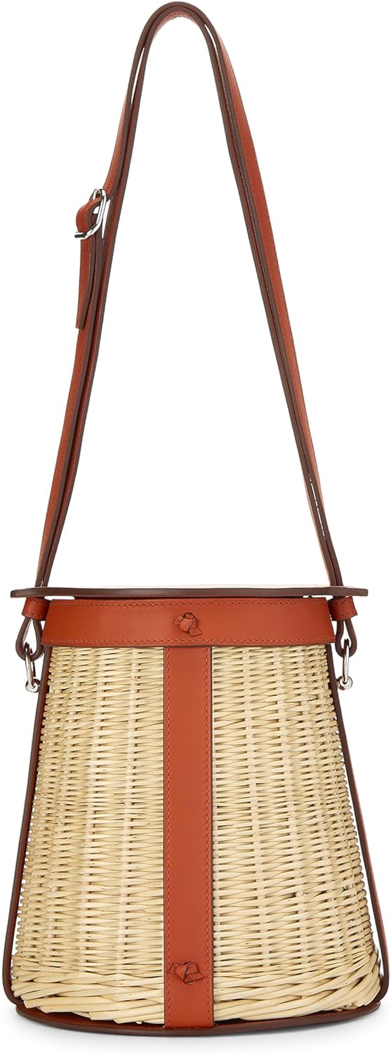 Hermès, Pre-loved Terre Battue Wicker Farming Picnic Bag, Terre Battue