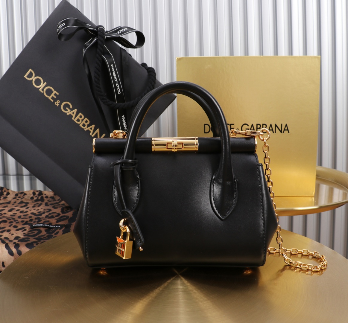 [TOP] Dolce & Gabbana D&G Marlene Bag Calfskin 19x13.5x7cm - Black - 711 Luxury