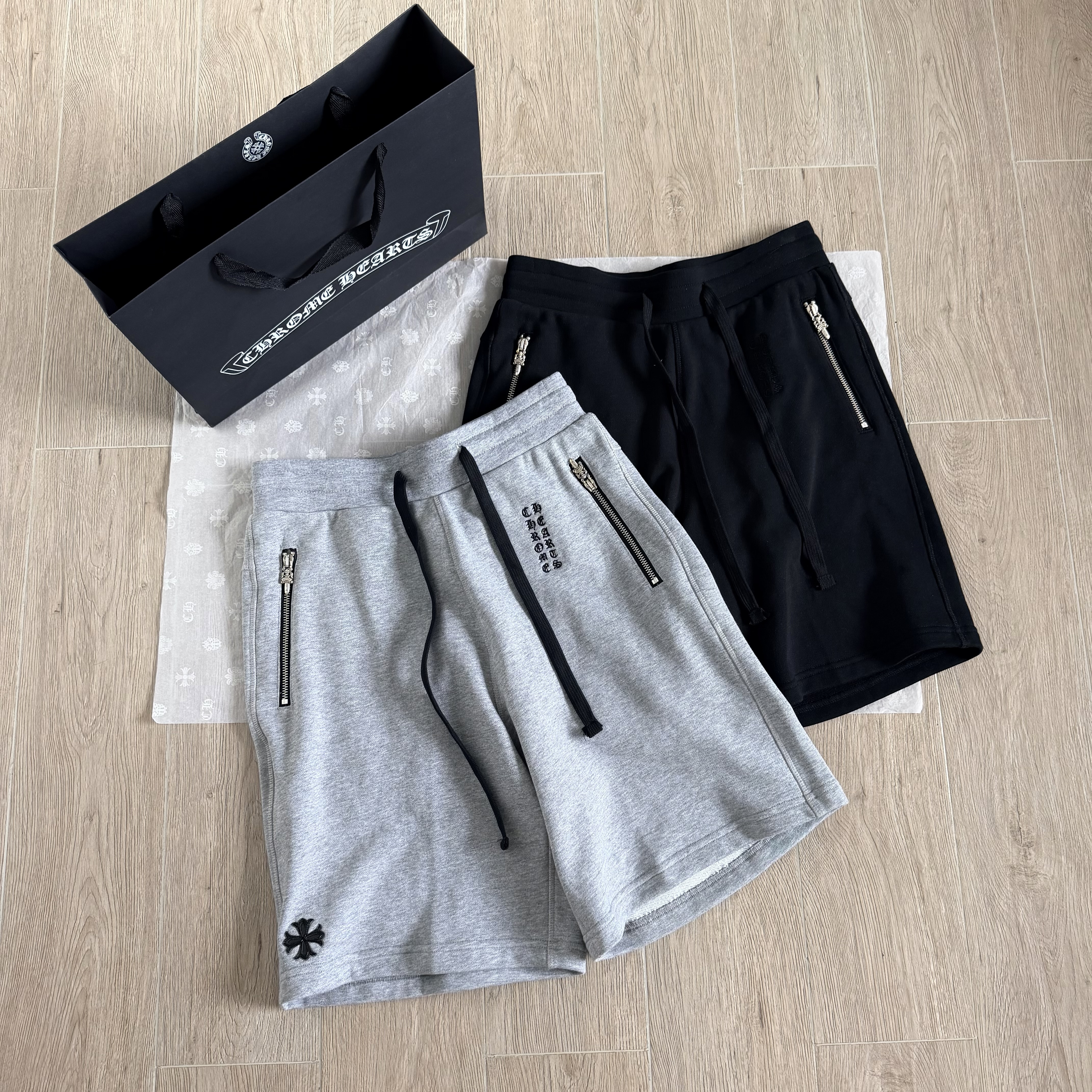 Chrome Hearts Clothing Chrome Hearts Sheepskin Cross Hardware Scroll Shorts #393487 | Nigo Office