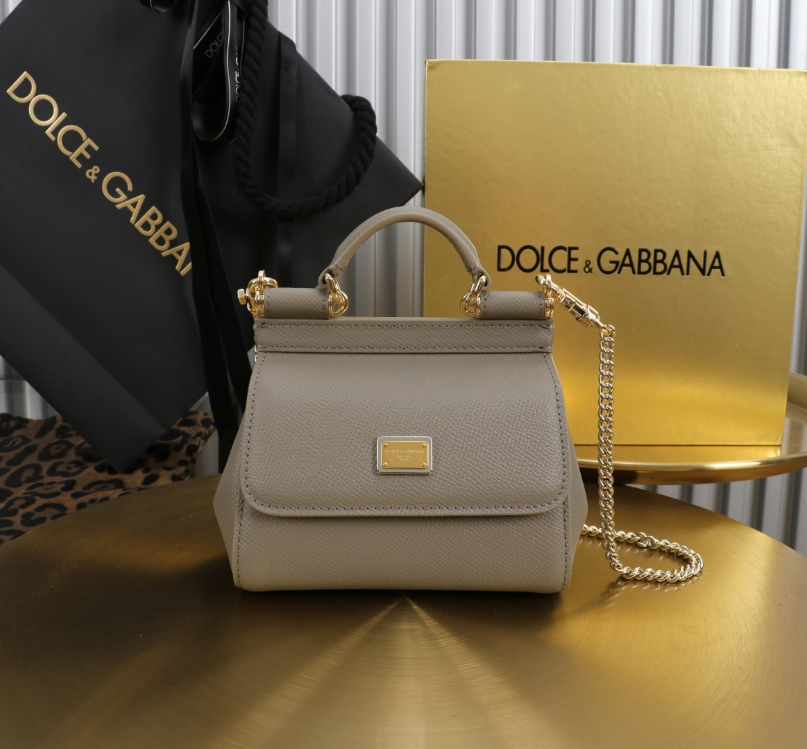 [TOP] Dolce & Gabbana D&G Sicily Bag 14x16x6 CM - Grey - 711 Luxury