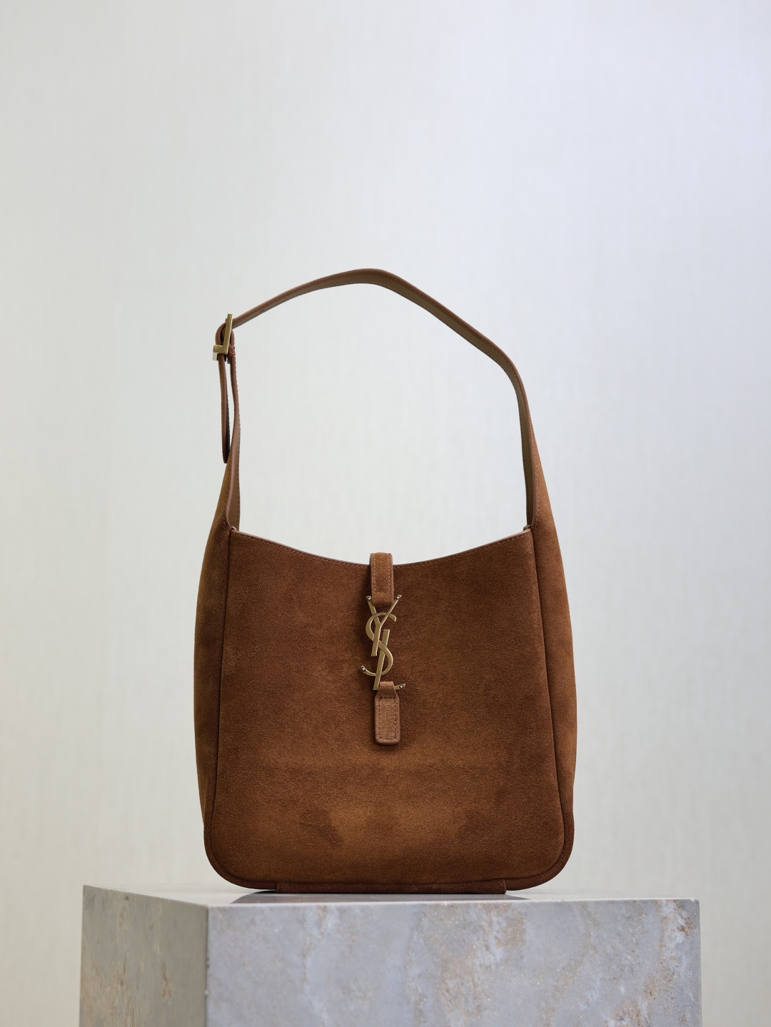 [TOP] Yves Saint Laurent YSL LE 5A7 Bag Suede Leather 23x22x8.5cm - Brown & GHW - 711 Luxury
