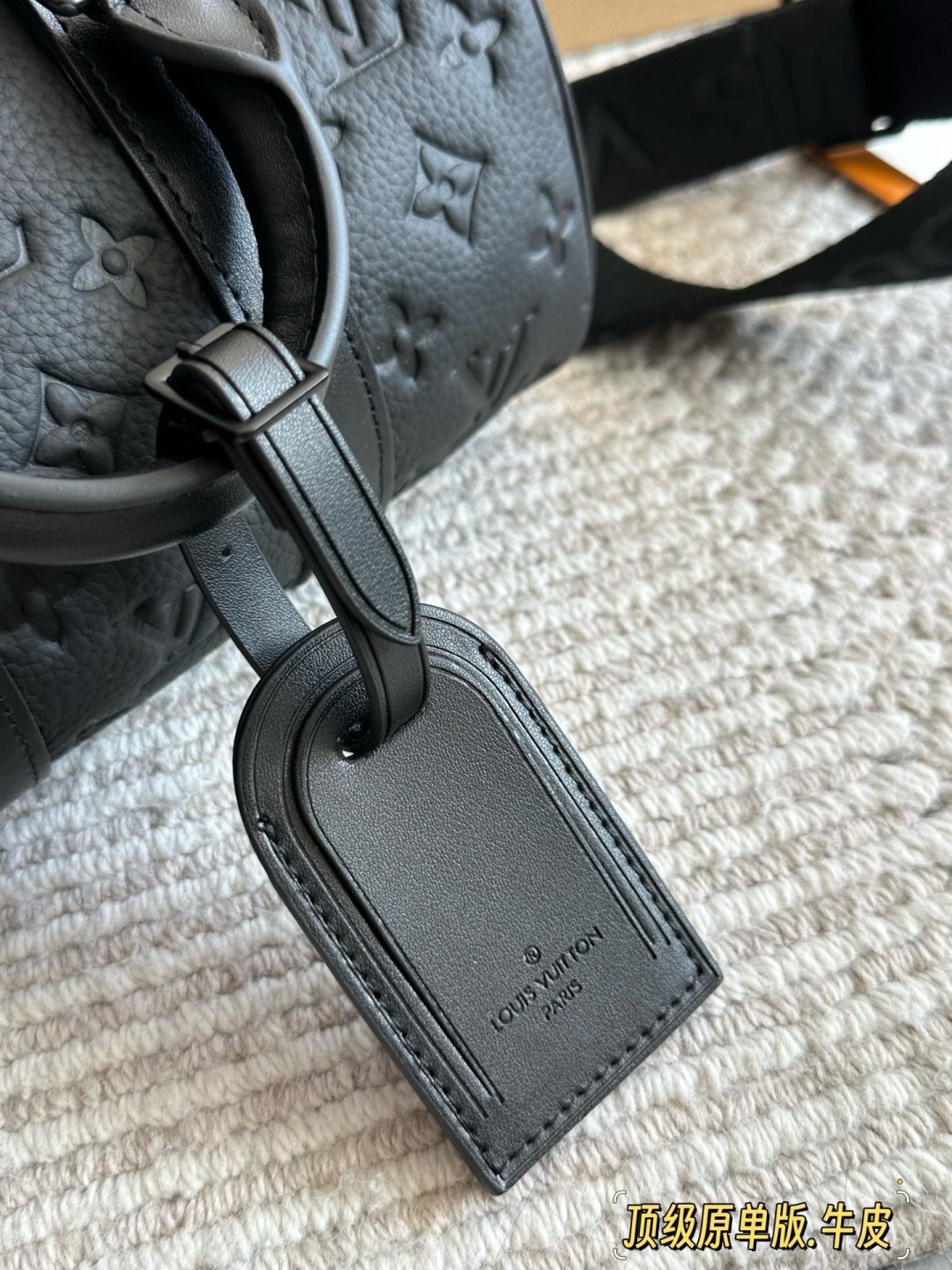 Louis Vuitton X Nigo Keepall XS 21 Black Leather Handbag with Detachable Strap (Replica)